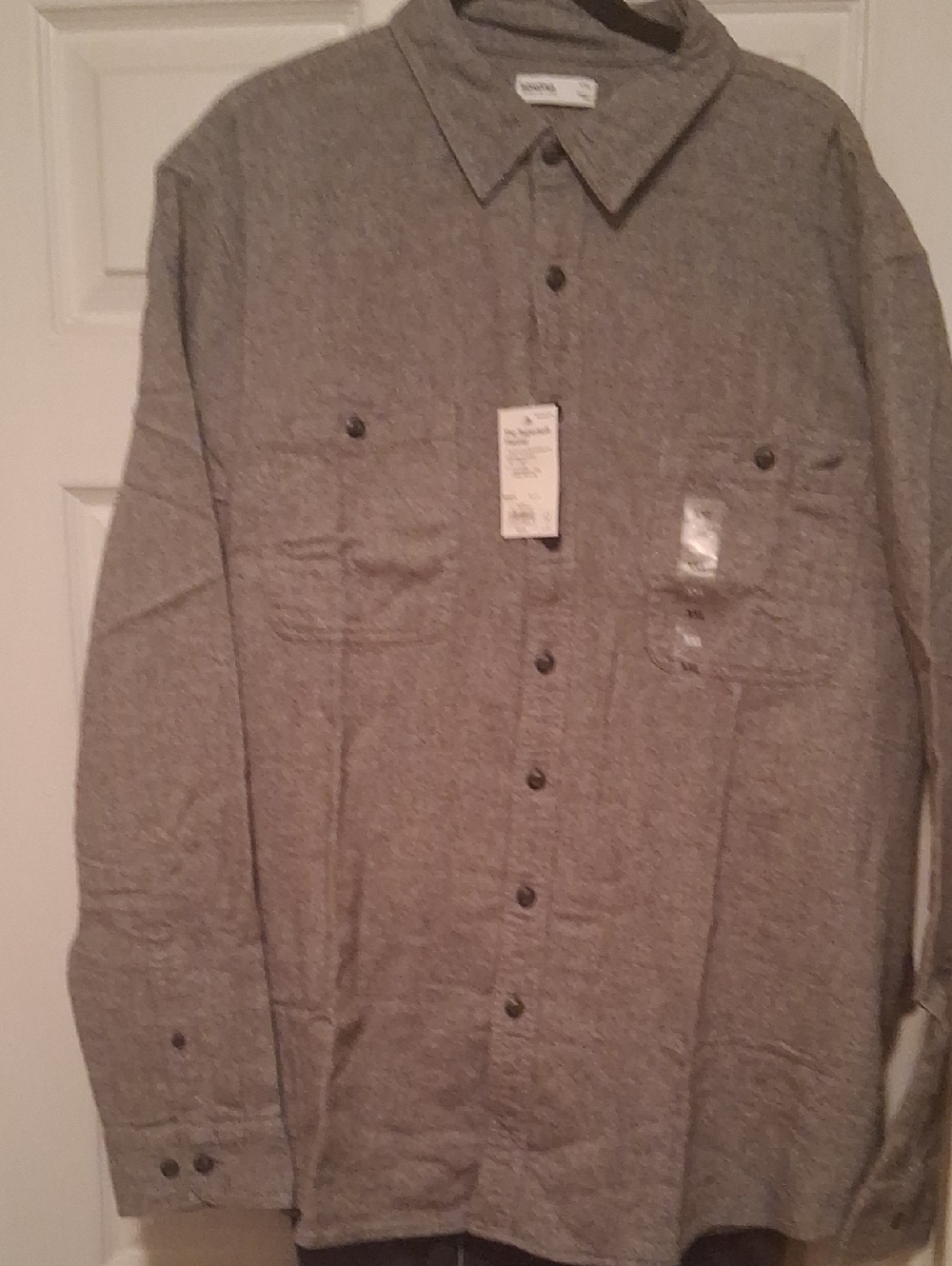 Sonoma Gray Soft Flannel Casual Button-Down Shirt XXl